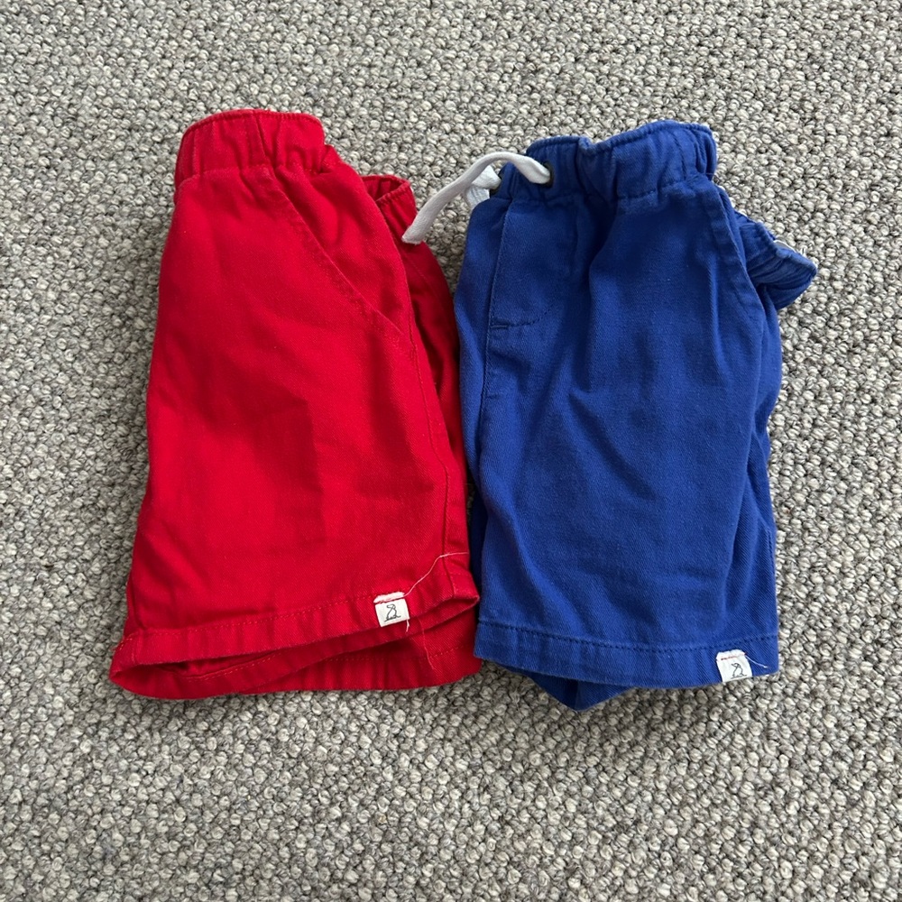 Vibrant Red and Blue Kids Shorts